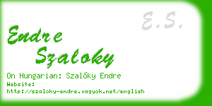endre szaloky business card
